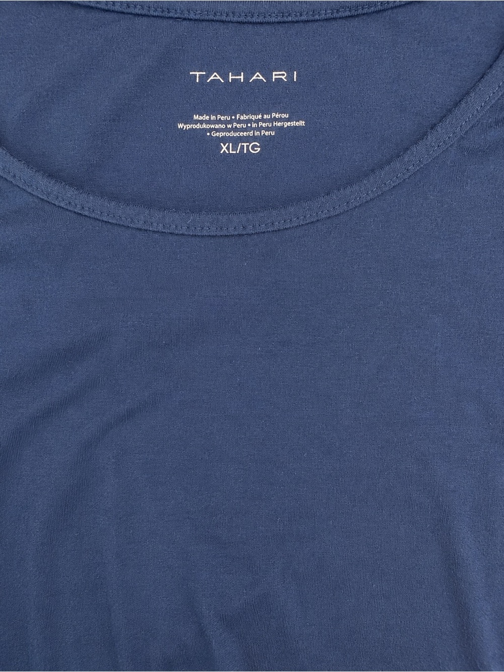 Tahari Women’s Navy Blue Short Sleeve Tee – Size XL - Picture 3 of 4